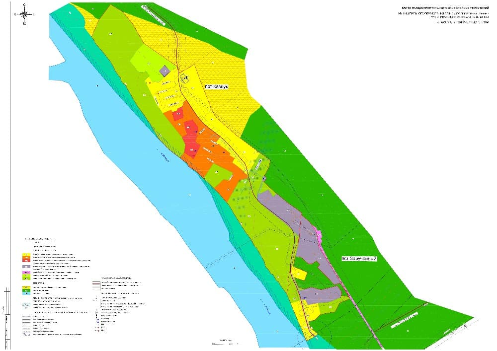 Карта градостроительного зонирования. пст. Казлуг, пст. Заручейный